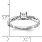 First Promise 14k White Gold Square Illusion 1/20 carat Round Diamond Complete Promise/Engagement Ring