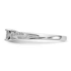 First Promise 14K White Gold Square Illusion 1/20 carat Round Diamond Complete Promise/Engagement Ring
