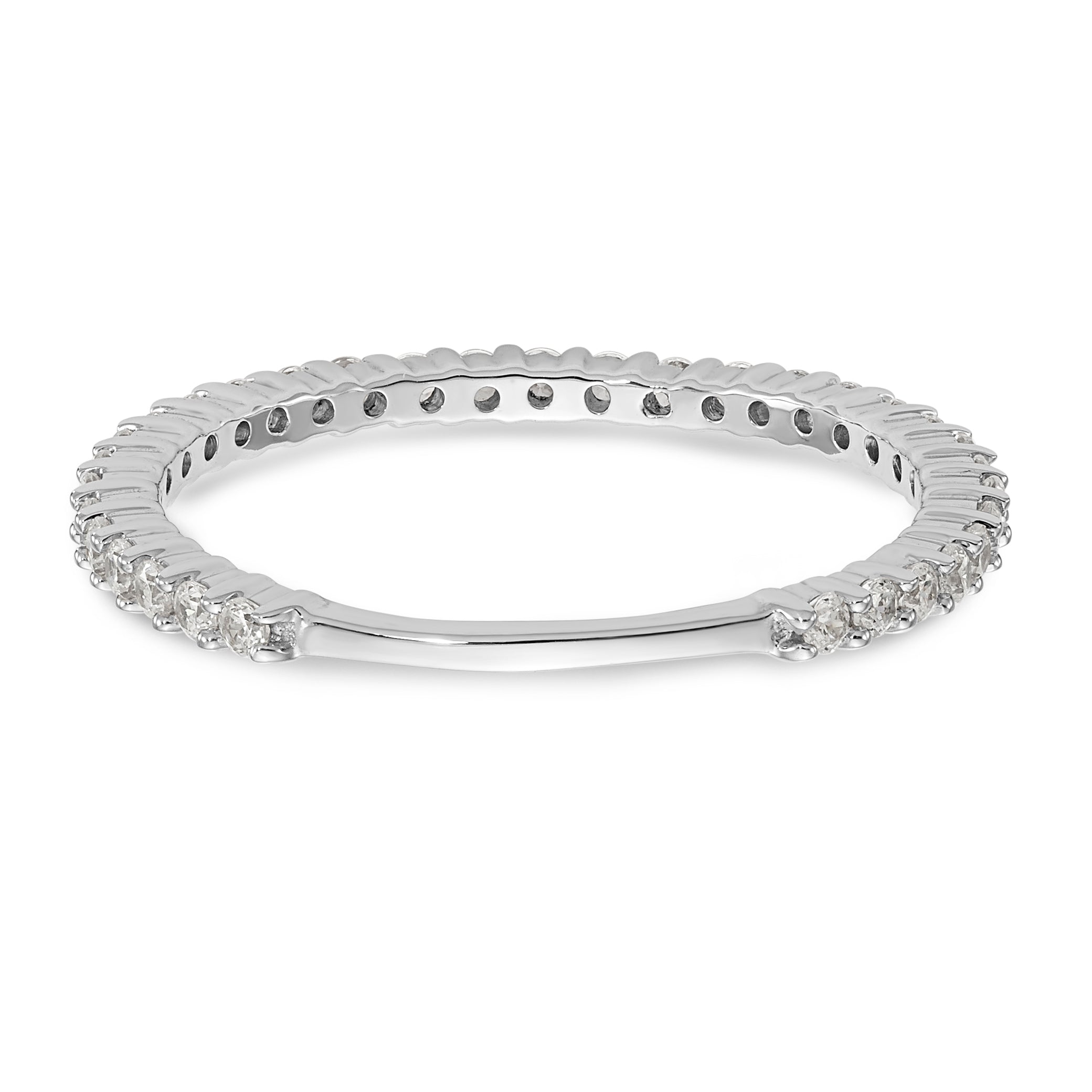 14K White Gold 3/8 carat Complete Round Diamond Band