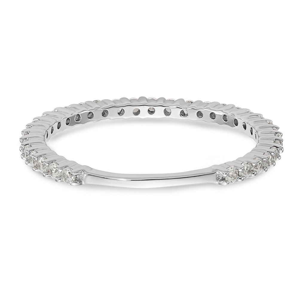 14K White Gold 3/8 carat Complete Round Diamond Band