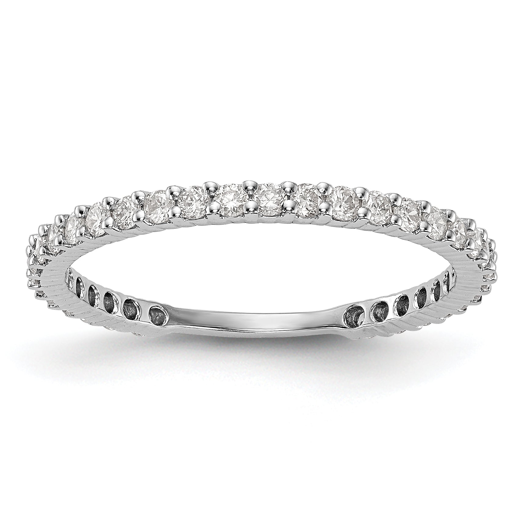 14K White Gold 3/8 carat Complete Round Diamond Band Main image