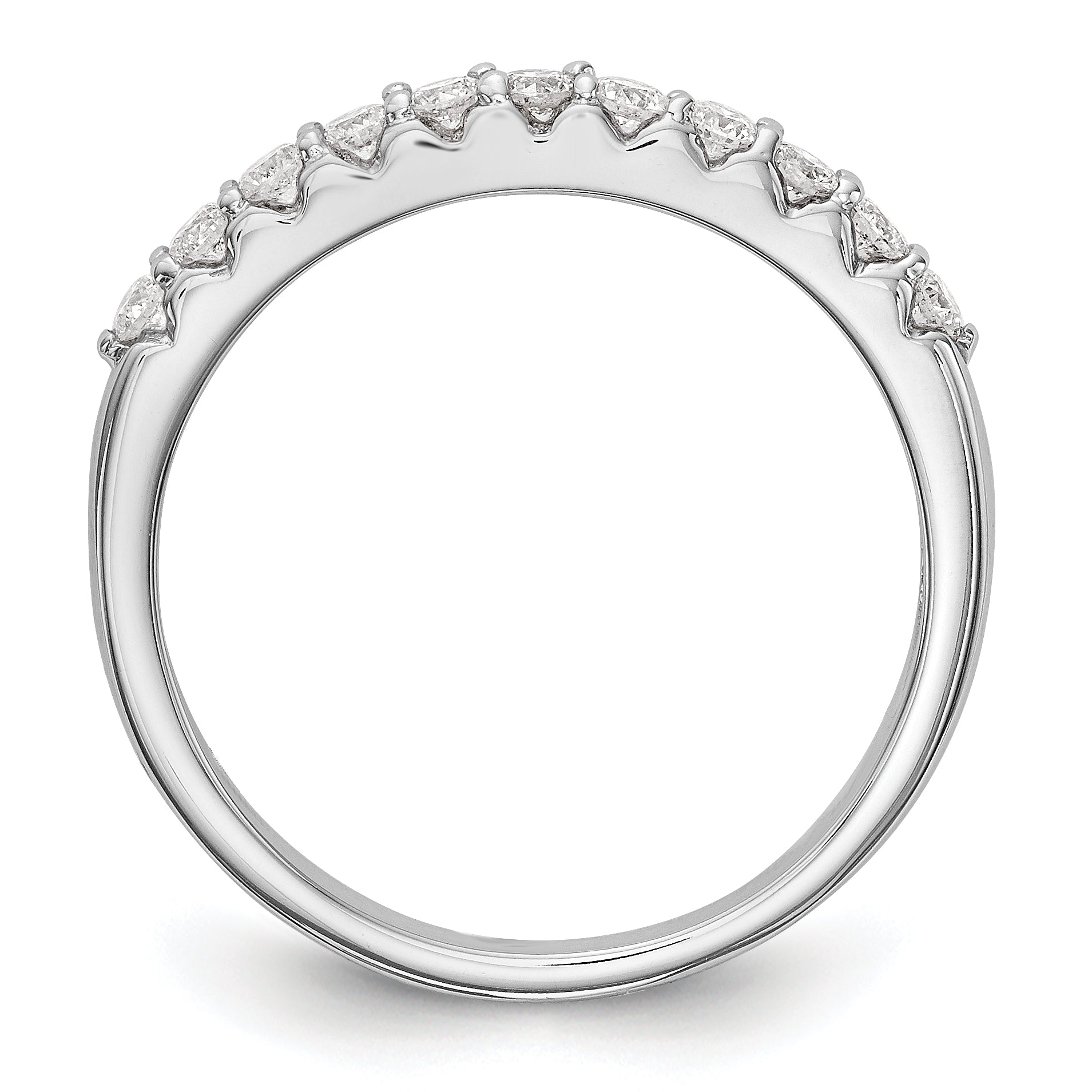 14K White Gold 11-Stone 1/3 carat Complete Diamond Band