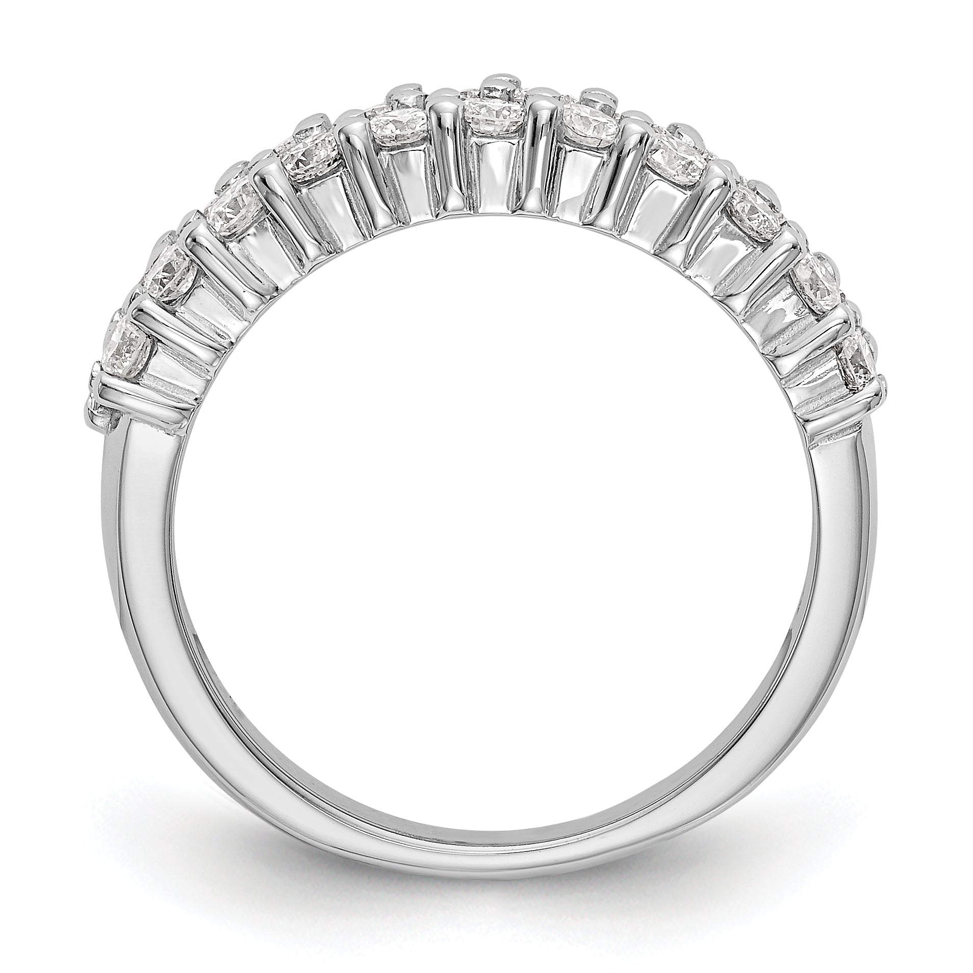 14K White Gold Diamond Band - 7