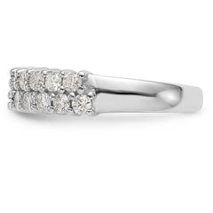 14K White Gold Diamond Band - 7