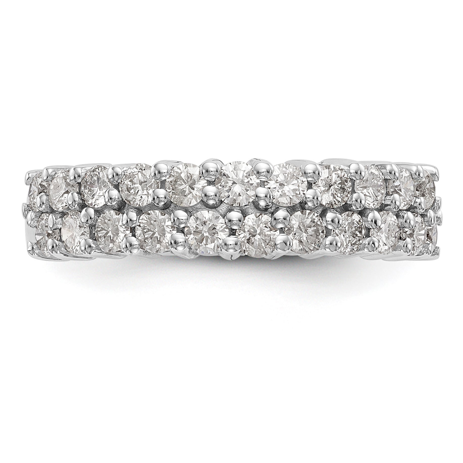 14K White Gold Diamond Band - 7