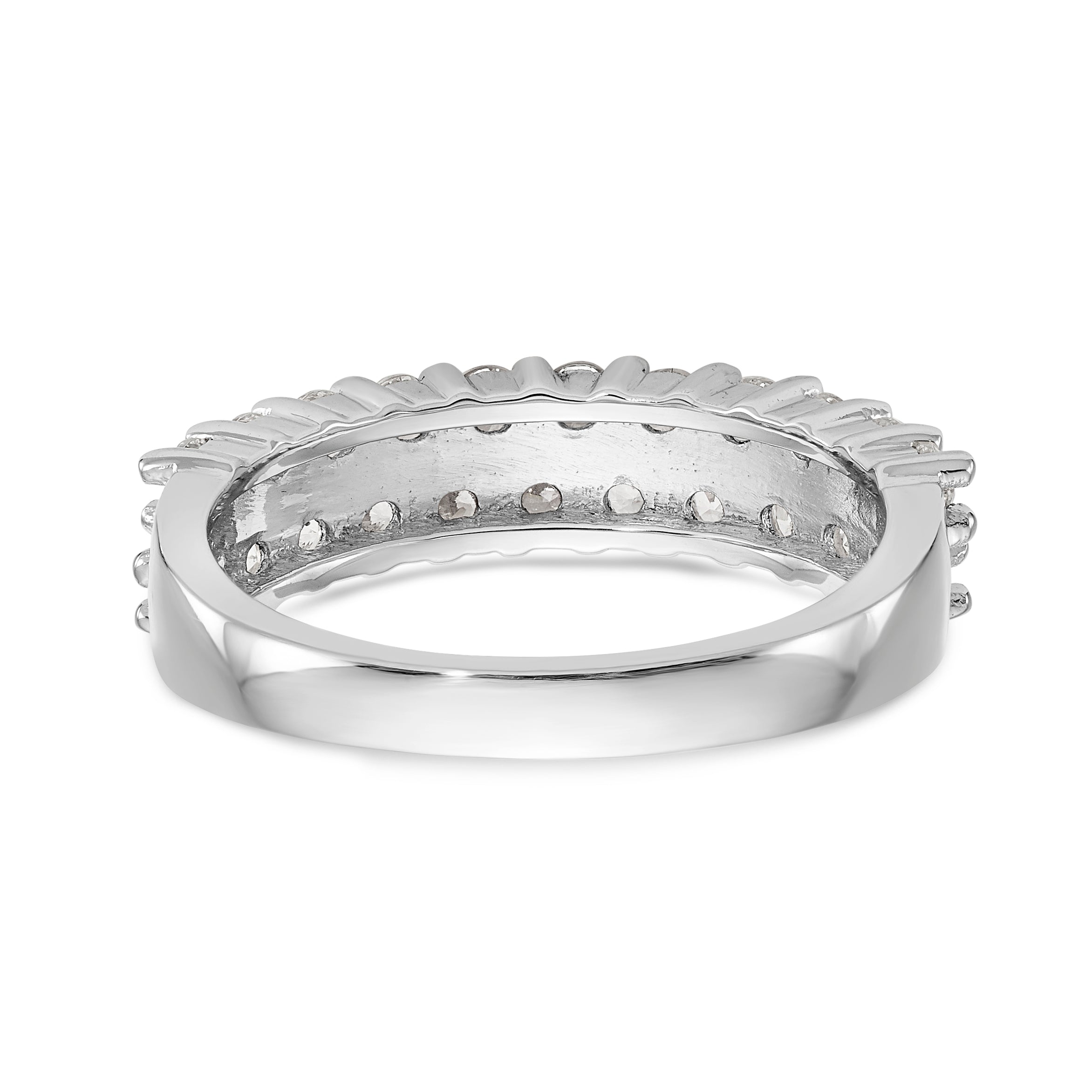 14K White Gold Diamond Band - 7