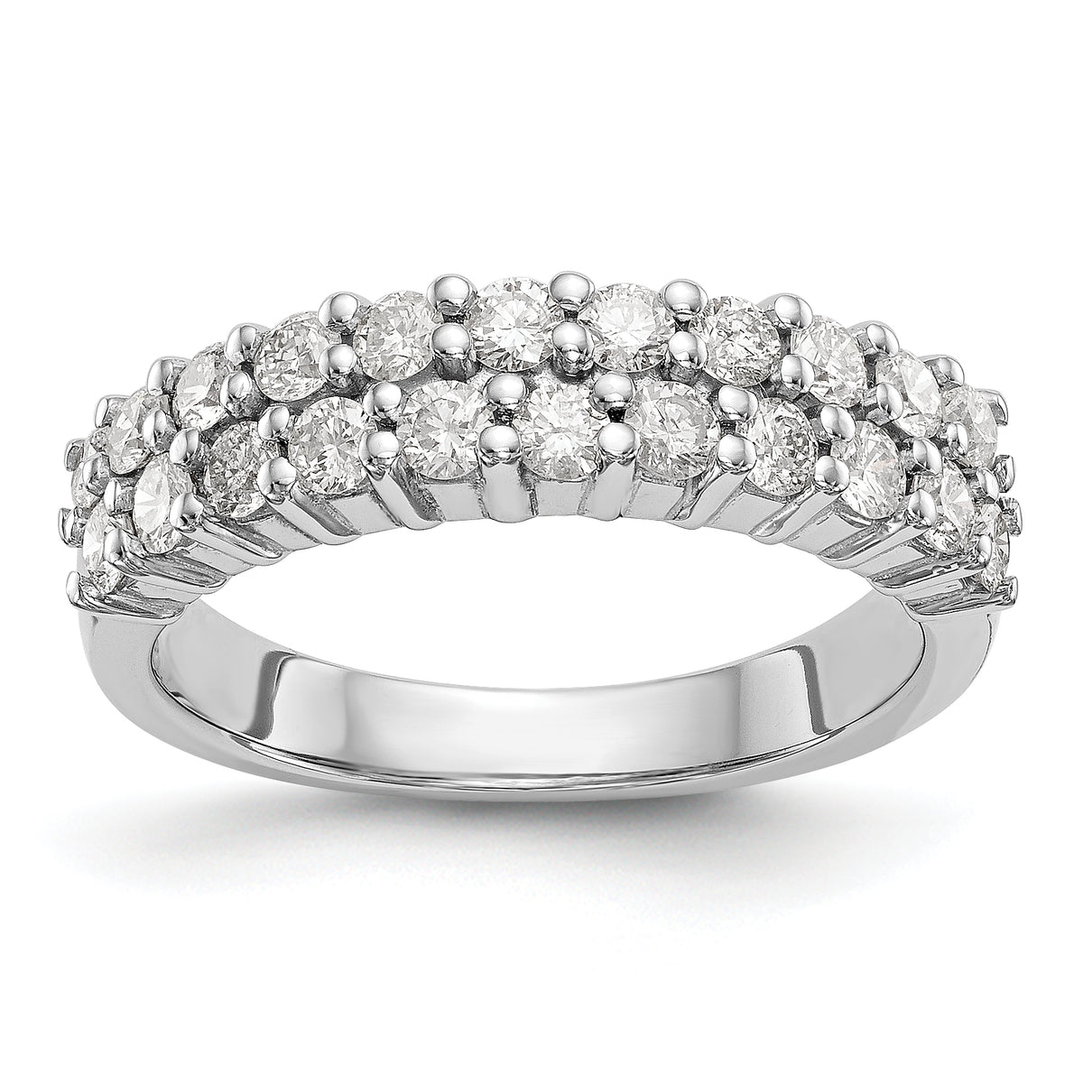 14K White Gold Diamond Band - 7