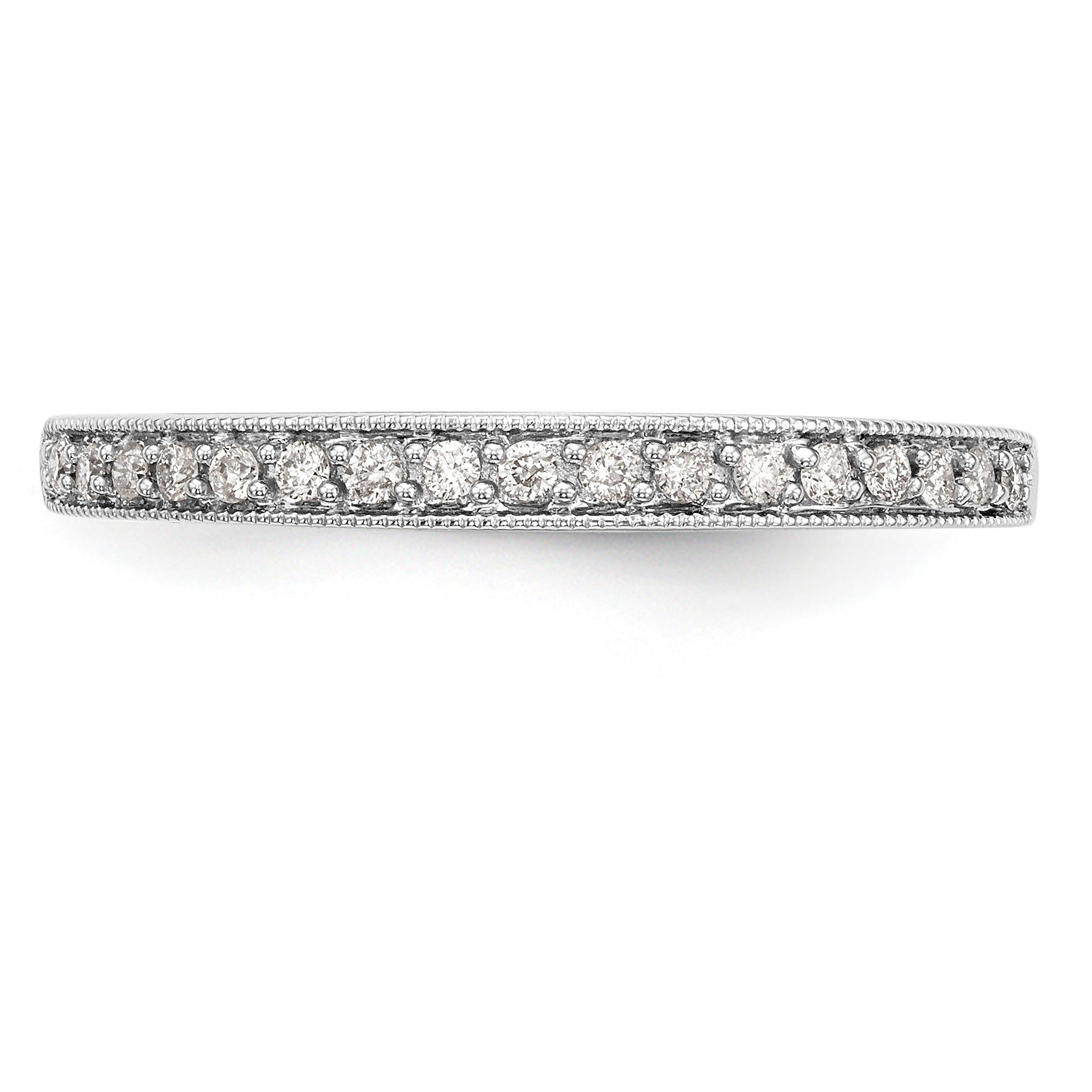 14K White Gold 1/10 carat Diamond Complete Wedding Band - 7