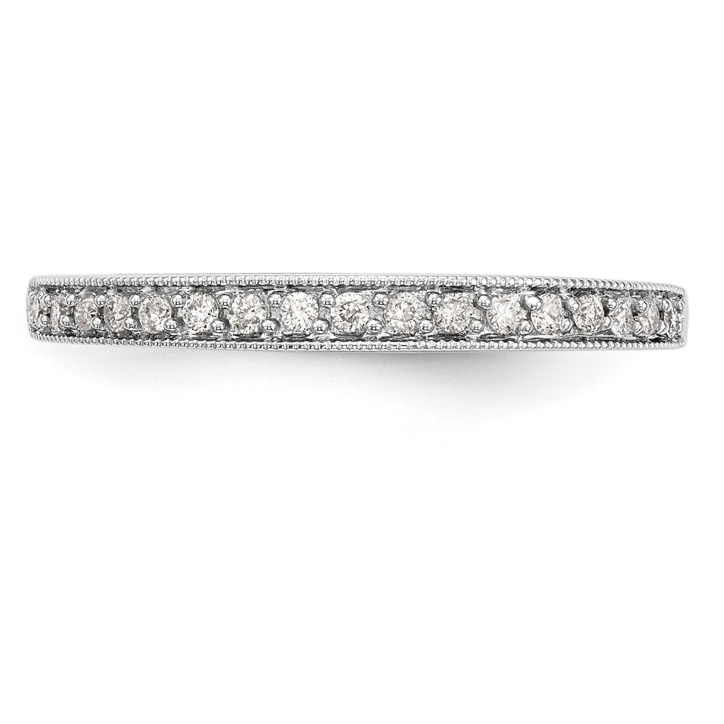 14K White Gold 1/10 carat Diamond Complete Wedding Band