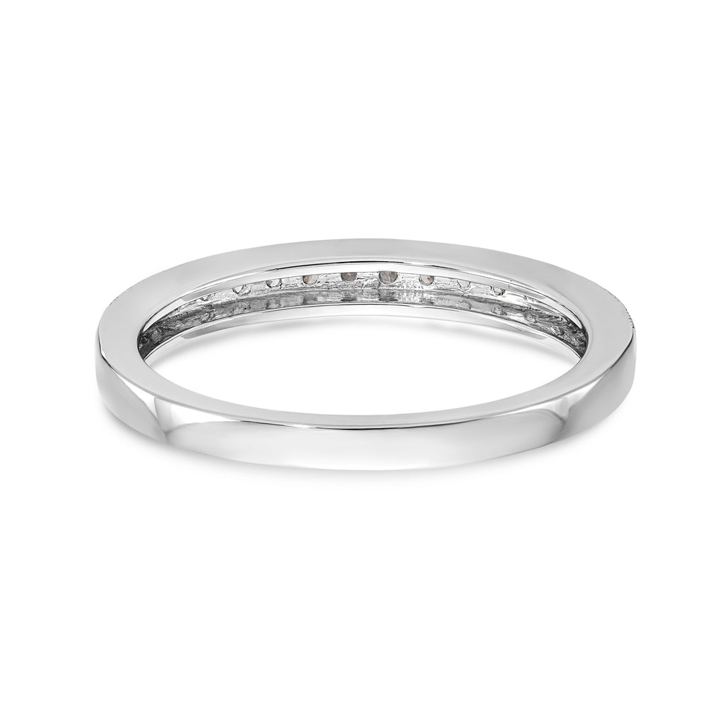 14K White Gold 1/10 carat Diamond Complete Wedding Band