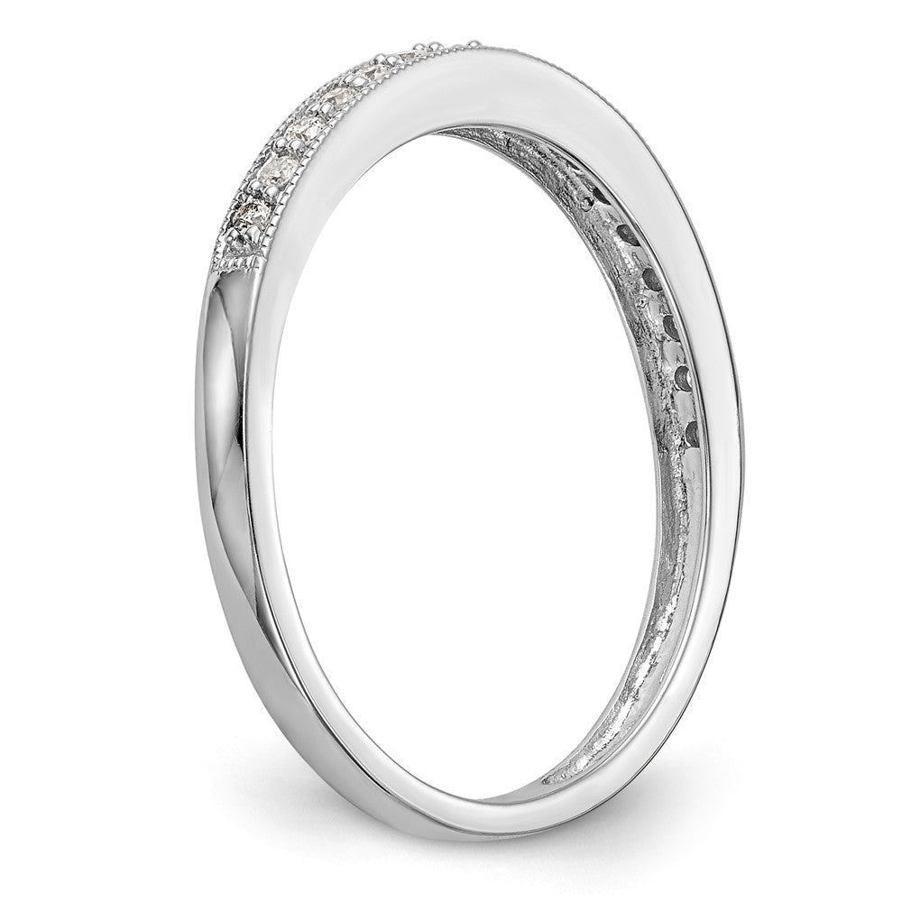 14K White Gold 1/10 carat Diamond Complete Wedding Band - 7