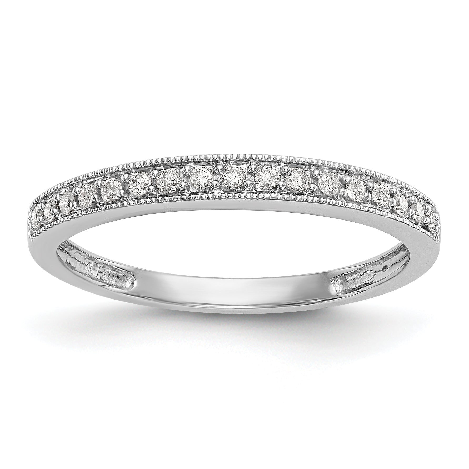 14K White Gold 1/10 carat Diamond Complete Wedding Band Main image