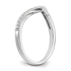 14K White Gold 1/8 carat Diamond Contoured Complete Wedding Band