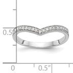 14K White Gold 1/8 carat Diamond Contoured Complete Wedding Band