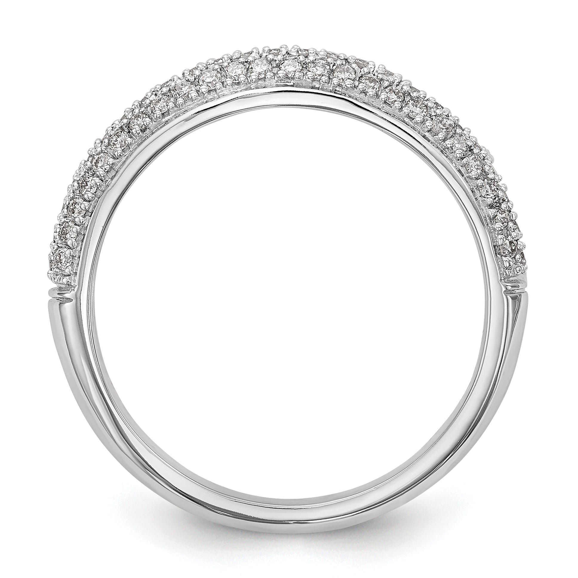 14K White Gold Diamond Band - 7