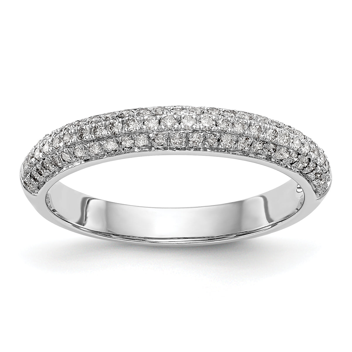 14K White Gold Diamond Band - 7