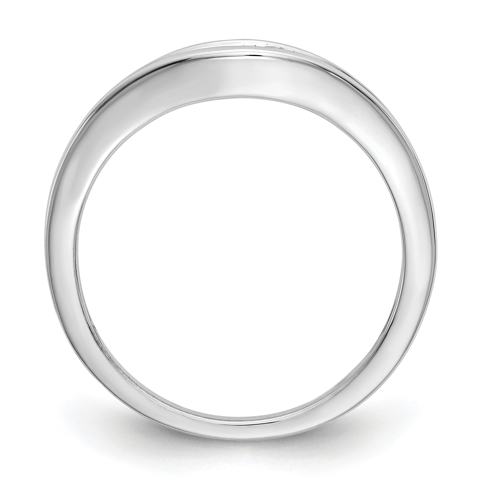 14K White Gold Channel-set 1/5 carat Diamond Contoured Complete Wedding Band