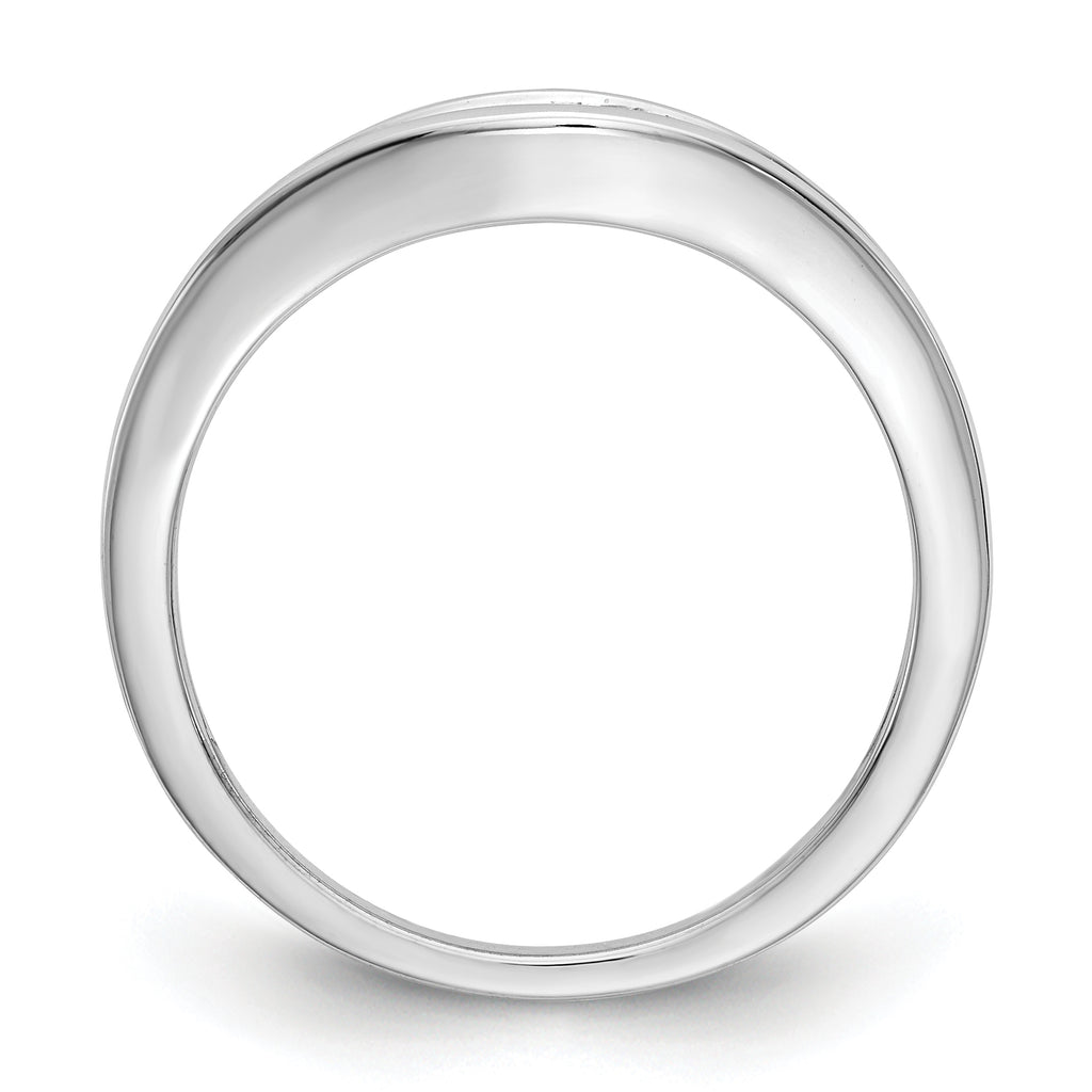14K White Gold Channel-set 1/5 carat Diamond Contoured Complete Wedding Band