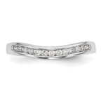 14K White Gold Channel-set 1/5 carat Diamond Contoured Complete Wedding Band