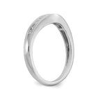 14K White Gold Channel-set 1/5 carat Diamond Contoured Complete Wedding Band