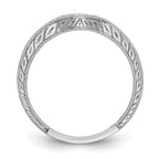 14k White Gold 1/8 carat Diamond Contoured Complete Wedding Band