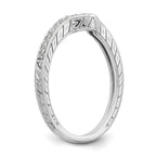14k White Gold 1/8 carat Diamond Contoured Complete Wedding Band