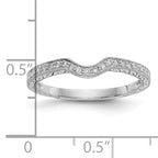 14k White Gold 1/8 carat Diamond Contoured Complete Wedding Band