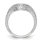 14K White Gold 1/8 carat Diamond Contoured Complete Wedding Band