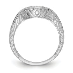 14K White Gold 1/8 carat Diamond Contoured Complete Wedding Band - 7