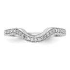 14K White Gold 1/8 carat Diamond Contoured Complete Wedding Band