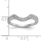 14K White Gold 1/8 carat Diamond Contoured Complete Wedding Band