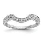 14K White Gold 1/8 carat Diamond Contoured Complete Wedding Band