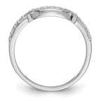 14K White Gold 1/4 carat Diamond Contoured Complete Wedding Band