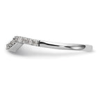 14K White Gold 1/4 carat Diamond Contoured Complete Wedding Band