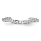 14K White Gold 1/4 carat Diamond Contoured Complete Wedding Band