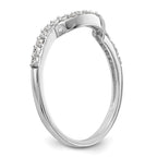 14K White Gold 1/4 carat Diamond Contoured Complete Wedding Band