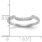 14K White Gold 1/4 carat Diamond Contoured Complete Wedding Band