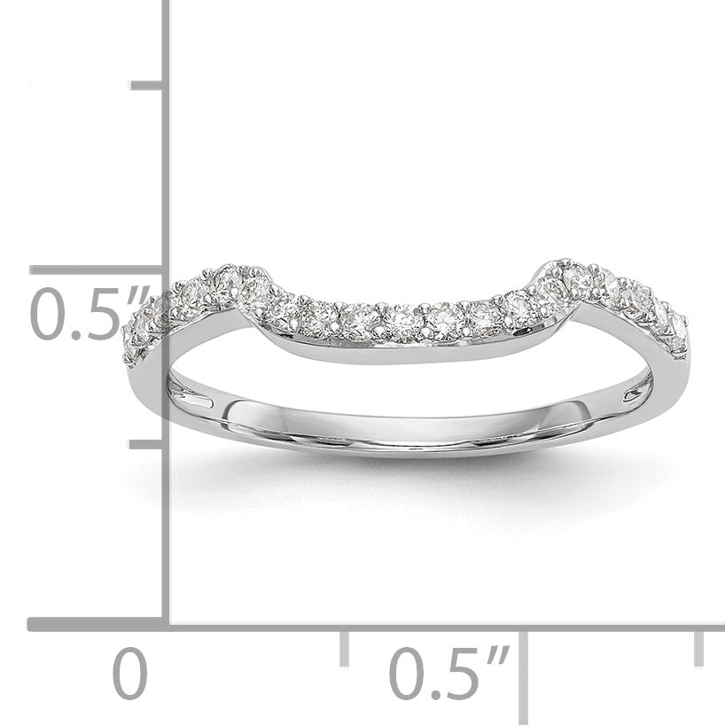 14K White Gold 1/4 carat Diamond Contoured Complete Wedding Band