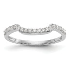 14K White Gold 1/4 carat Diamond Contoured Complete Wedding Band