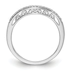 14K White Gold 1/15 carat Diamond Contoured Complete Wedding Band