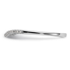 14K White Gold 1/15 carat Diamond Contoured Complete Wedding Band - 7