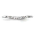 14K White Gold 1/15 carat Diamond Contoured Complete Wedding Band