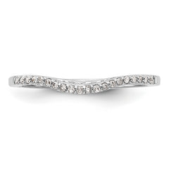 14K White Gold 1/15 carat Diamond Contoured Complete Wedding Band - 7