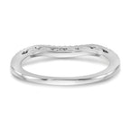 14K White Gold 1/15 carat Diamond Contoured Complete Wedding Band