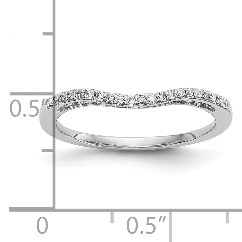 14K White Gold 1/15 carat Diamond Contoured Complete Wedding Band