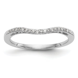 Diamond Contoured Wedding Band in 14K White Gold, 1.4mm (1/15 ct. tw.), Size 7 - Sophia Jewelers