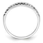 14K White Gold 1/10 carat Diamond Contoured Complete Wedding Band