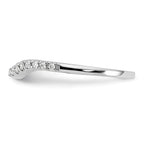 14K White Gold 1/10 carat Diamond Contoured Complete Wedding Band