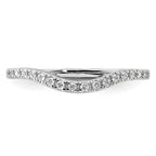 14K White Gold 1/10 carat Diamond Contoured Complete Wedding Band