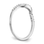14K White Gold 1/10 carat Diamond Contoured Complete Wedding Band